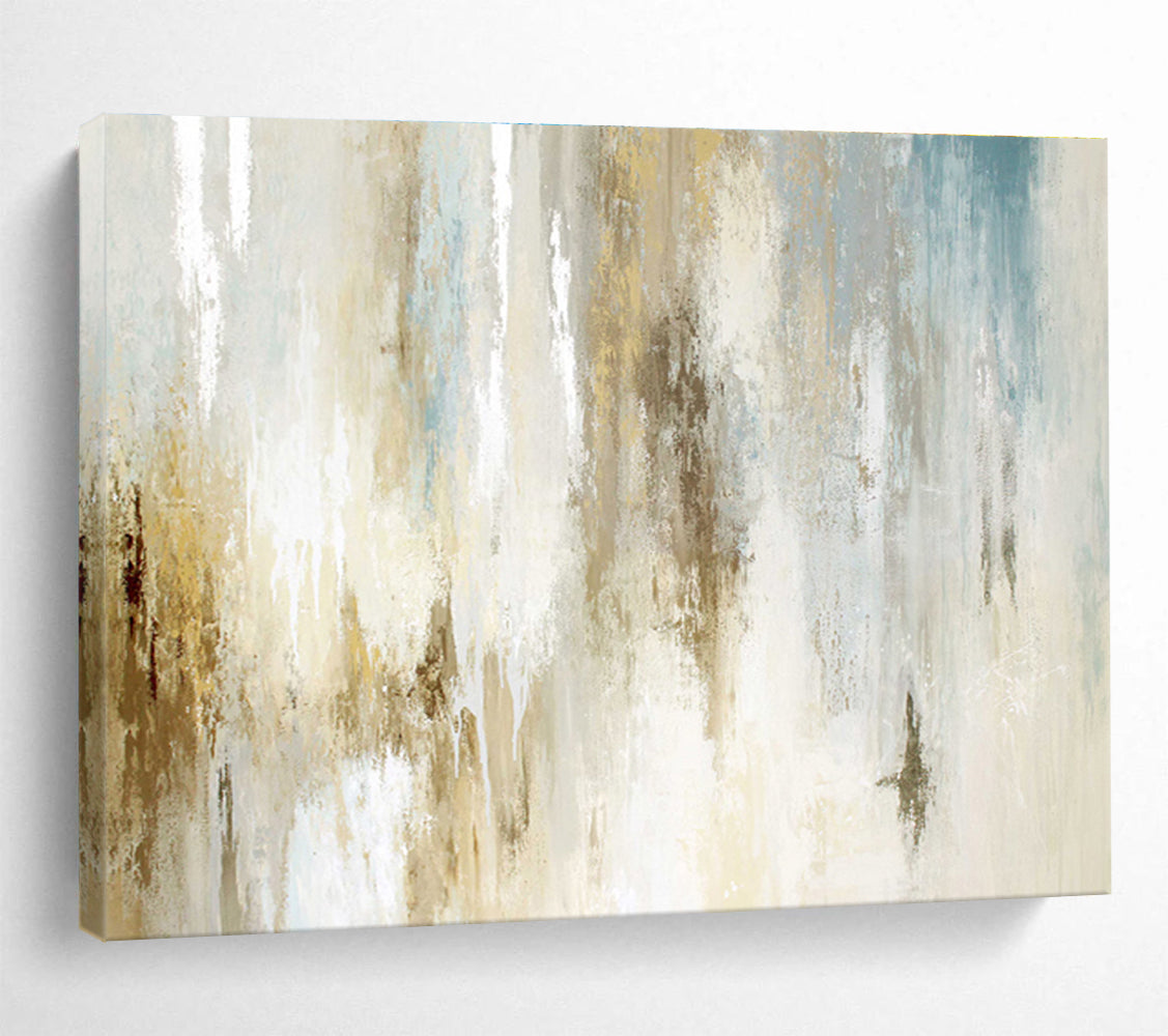 “Ethereal Beige And Blue Abstract” - Abstract Painting On Canvas DKS522