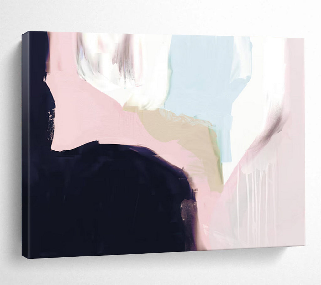 “Soft Pastel and Dark Contrast Abstract” - Subtle Abstract Painting On Canvas PT132