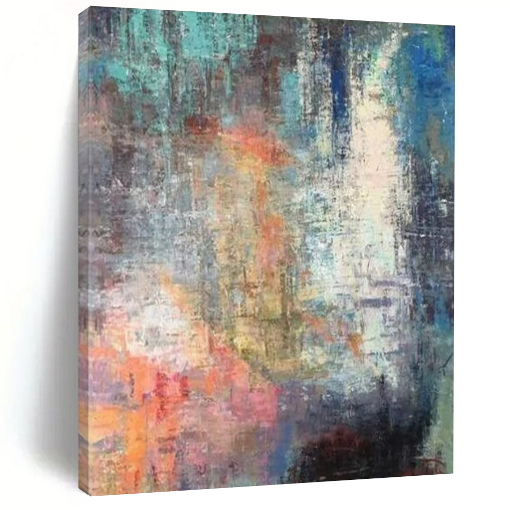 “Colorful Abstract Mosaic” - Abstract Impressionist Painting On Canvas PT2327