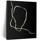 “Black - White Abstract Flowing Lines” - Delicate Abstract Painting On Canvas PS0336