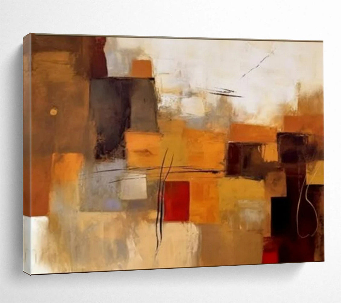 “Earthy Color Blocks” - Abstract Oil Painting on Canvas PT1505