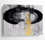 Black, White & Gold Minimalist Abstract Painting On Canvas DKS016