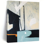 “Black, White, and Color Accents” - Abstract Still Life Painting On Canvas PT2378