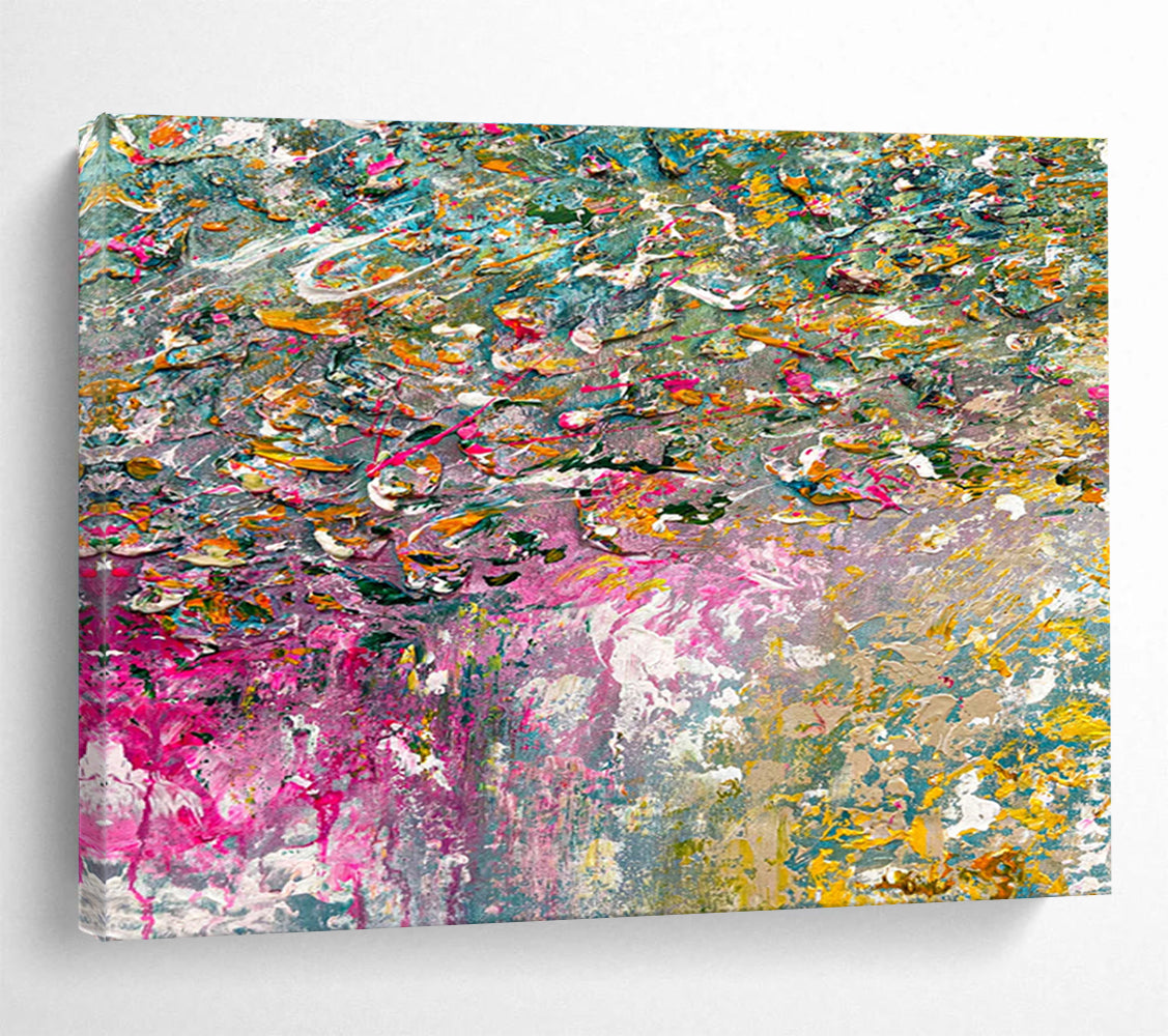 “Color - Drenched Textured Field” - Textured Oil Painting on Canvas DKS920