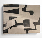 Black and White Geometric Abstract Painting On Canvas DKS085