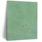 “Two Swimmers in Green” - Minimalist Figurative Painting On Canvas DS305