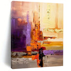 “Purple & Orange Urban Abstract” - City - Inspired Abstract Painting On Canvas DS278