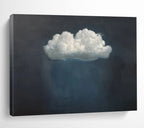 “White Cloud on Dark Blue” - Dreamy Simplicity Painting On Canvas PT1524