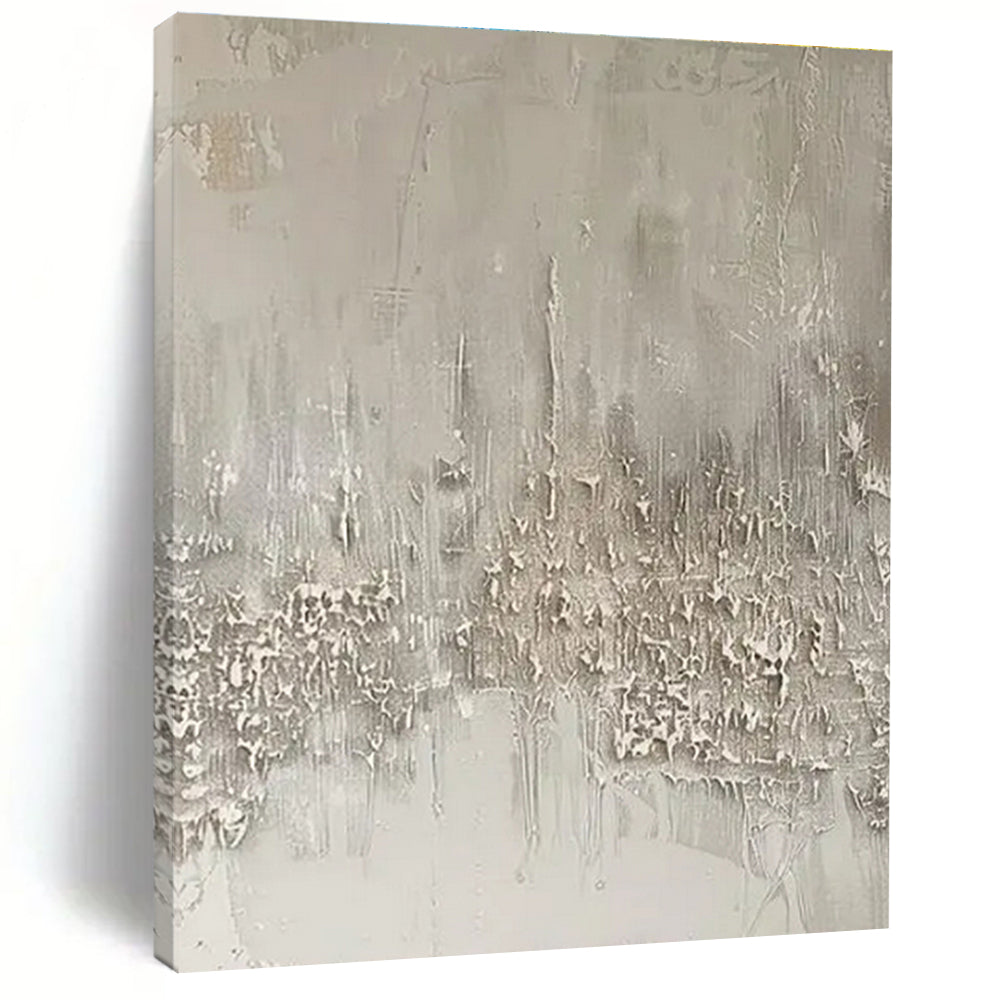 Gray Textured Minimalist "Concrete Whisper" Painting On Canvas PS0857