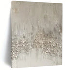 Gray Textured Minimalist "Concrete Whisper" Painting On Canvas PS0857
