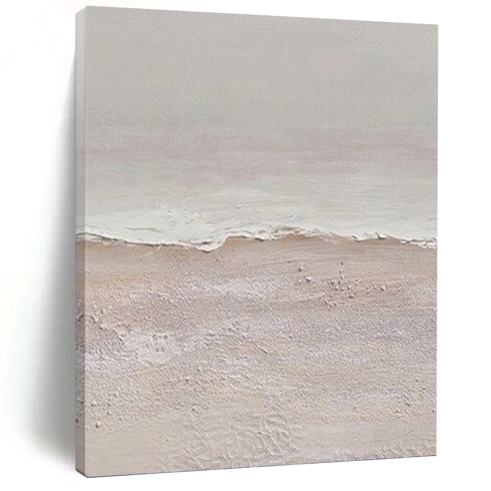 “Beige - White Seashore” - Coastal Abstract Painting On Canvas PT1124