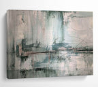 Textured Teal and Grey Abstract Abstract Painting On Canvas DKS178