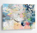 Blue - Dominant Abstract with Details Painting On Canvas DKS077