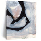 “Black & White Abstract Petals” - Contrasting Hues with Soft Shapes Painting On Canvas DS228