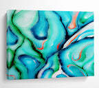 “Swirled Teal - Green Abstract” - Fluid Acrylic Painting on Canvas DKS917