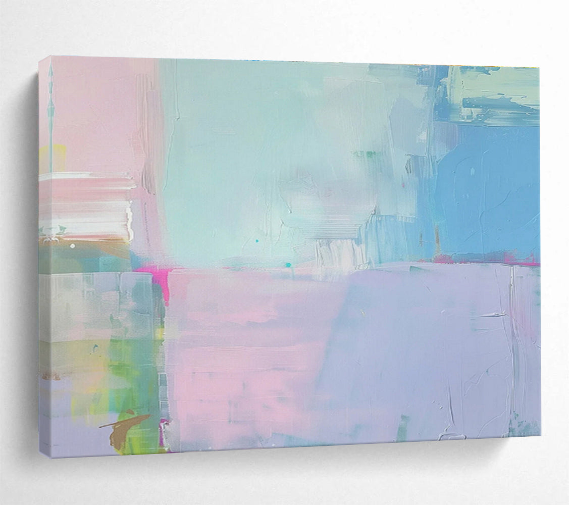 “Pastel Color Blocks” - Soft Abstract Painting On Canvas DKS481
