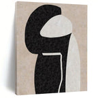 Black, White and Beige with Organic Shapes "Intimate Embrace" Abstract Painting On Canvas PS1134
