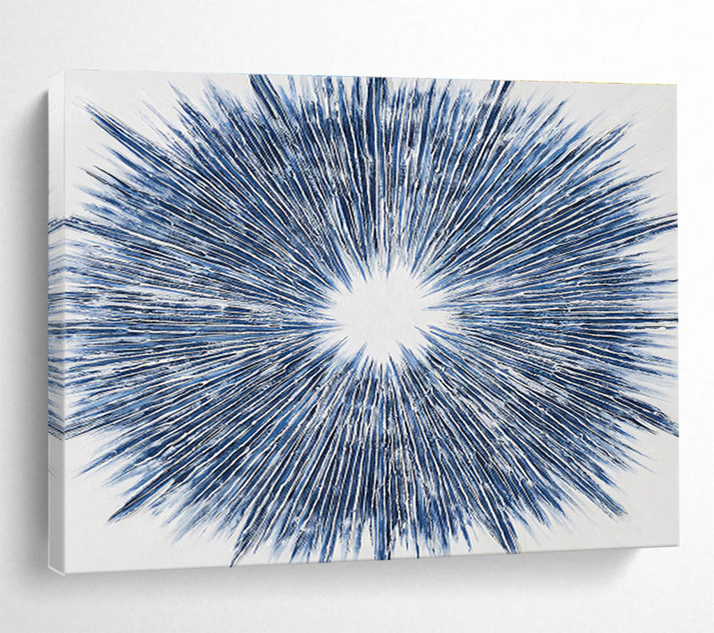 “Blue Radial Burst” Abstract Artwork DKS212