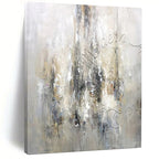 Gray - Beige Abstract, "City Fog" – Abstract Impressionist - Inspired On Canvas PS0930