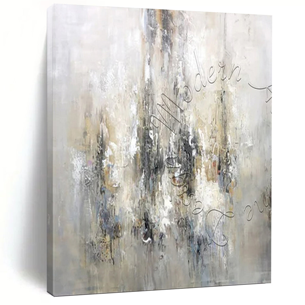 Gray - Beige Abstract, "City Fog" – Abstract Impressionist - Inspired On Canvas PS0930