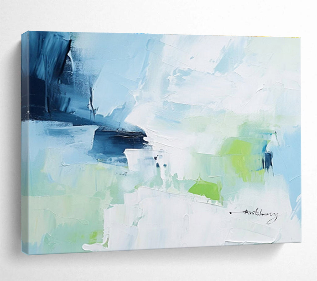 “Blue - Green Abstract Serenity” Painting On Canvas DKS308