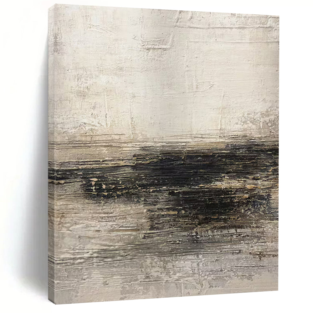 Light Gray and Black Textured, "Subtle Depths" – Textured Abstract Painting On Canvas PS0986
