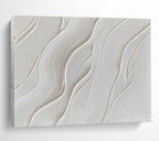 “White Wavy Textures” - Abstract Minimalist - Painting On Canvas PT1733