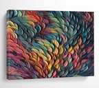“Colorful Textured Waves” - Impasto Oil Painting On Canvas DKS857