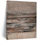 Brown and Gray Textured, "Rustic Strata" – Textured Abstract Painting On Canvas PS0968