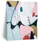 “Warm and Bold Color Block” - Abstract Figure Painting On Canvas PT2384