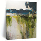 “Abstract Green Landscape” - Nature - Inspired Abstract Painting On Canvas PT1022