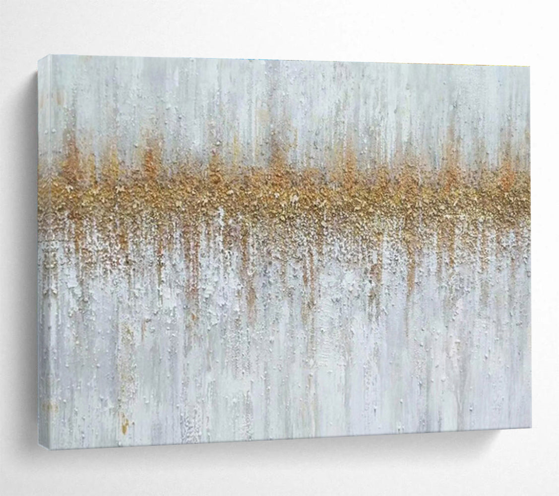 “White - Gold Textured Elegance” Painting On Canvas DKS302
