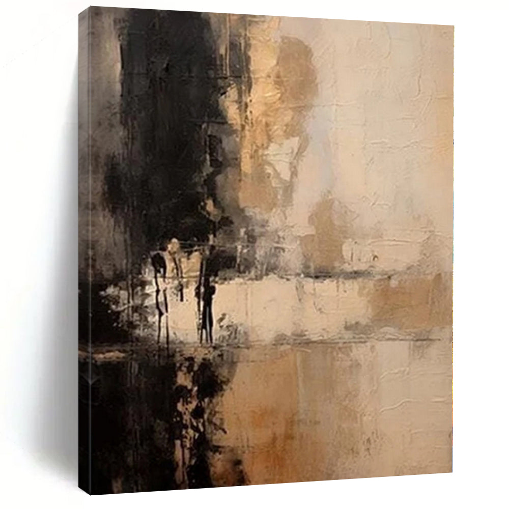Muted Tones Abstract Landscape - Softly Blended Earthy Shades Painting On Canvas PS1217