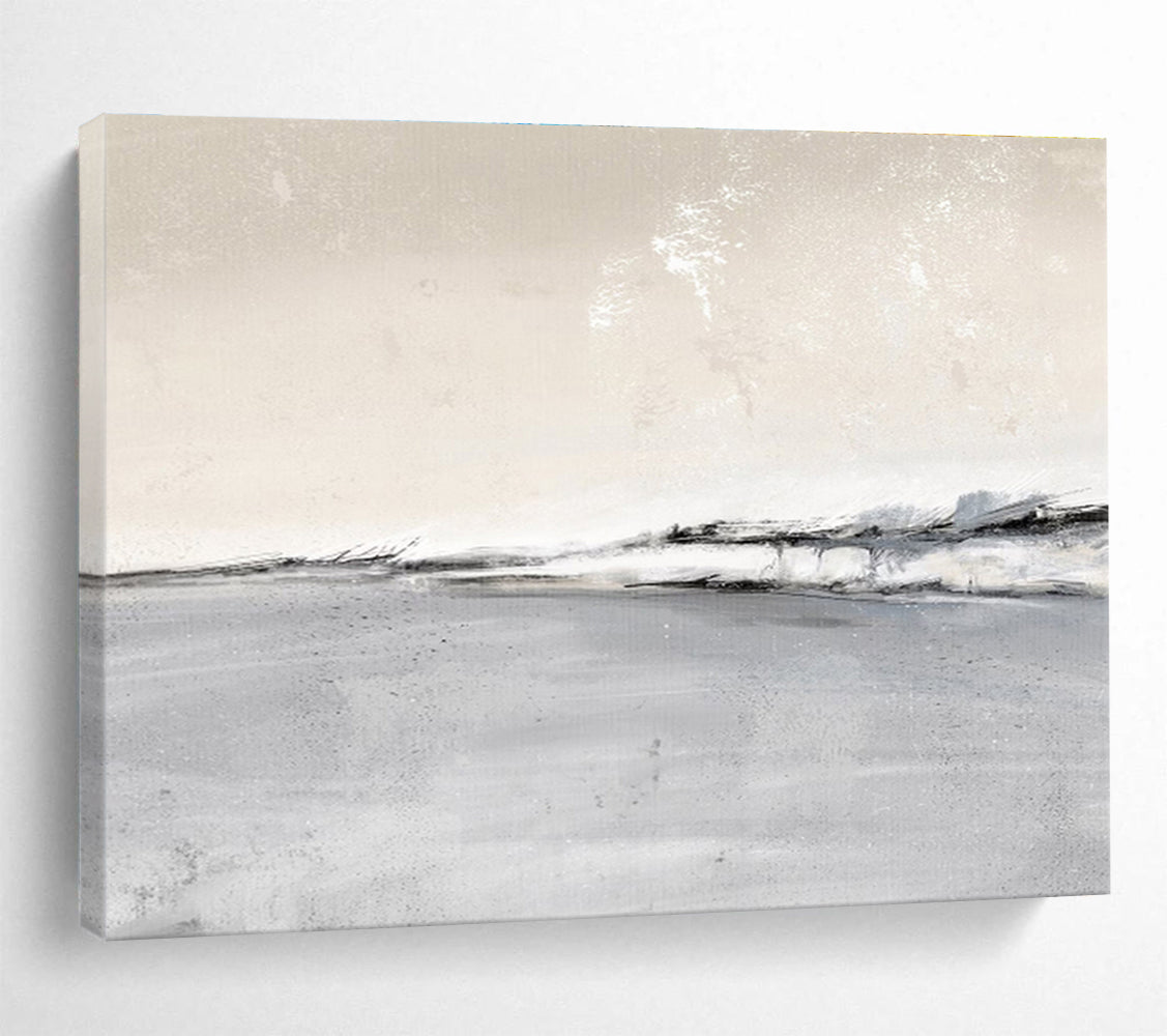 “Monochrome Coastal Horizon” Landscape Painting On Canvas DKS245