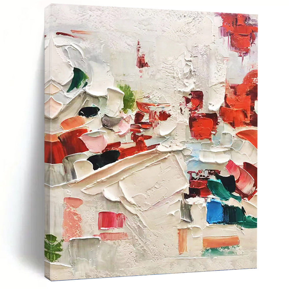 “Thick Paint Abstract Composition” - Impasto Abstract Painting On Canvas PT1044