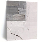 “Grey and White Textured Patch” - Minimalist Abstract Painting On Canvas DS361