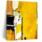 “Yellow - Black Abstract Forms” - Bold Abstract Painting On Canvas PT1101