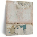 Soft Pink and Blue Textured, "Pastel Patchwork" – Mixed - Media Abstract Painting On Canvas PS0954