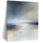 Soft Blue and Gray, "Misty Ocean" – Abstract Seascape Painting On Canvas PS0939