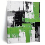 “Green and Gray Abstract” - Bold Abstract Painting On Canvas PS0181