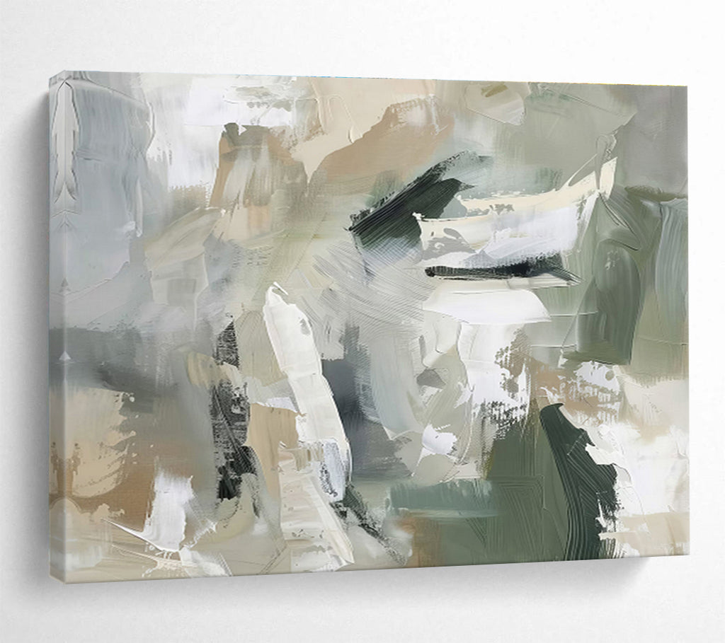 “Green - Grey Abstract Tapestry” Abstract Painting On Canvas DKS240