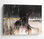 “Black and Gold Abstract Figure” - Abstract Acrylic Painting On Canvas DKS900