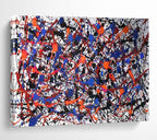 “Blue - Red - Black Splatter” - Abstract Action - Painting On Canvas PT1728