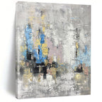 “Gray - Toned Abstract Cityscape” - Urban Forms in Muted Hues Painting On Canvas DS248