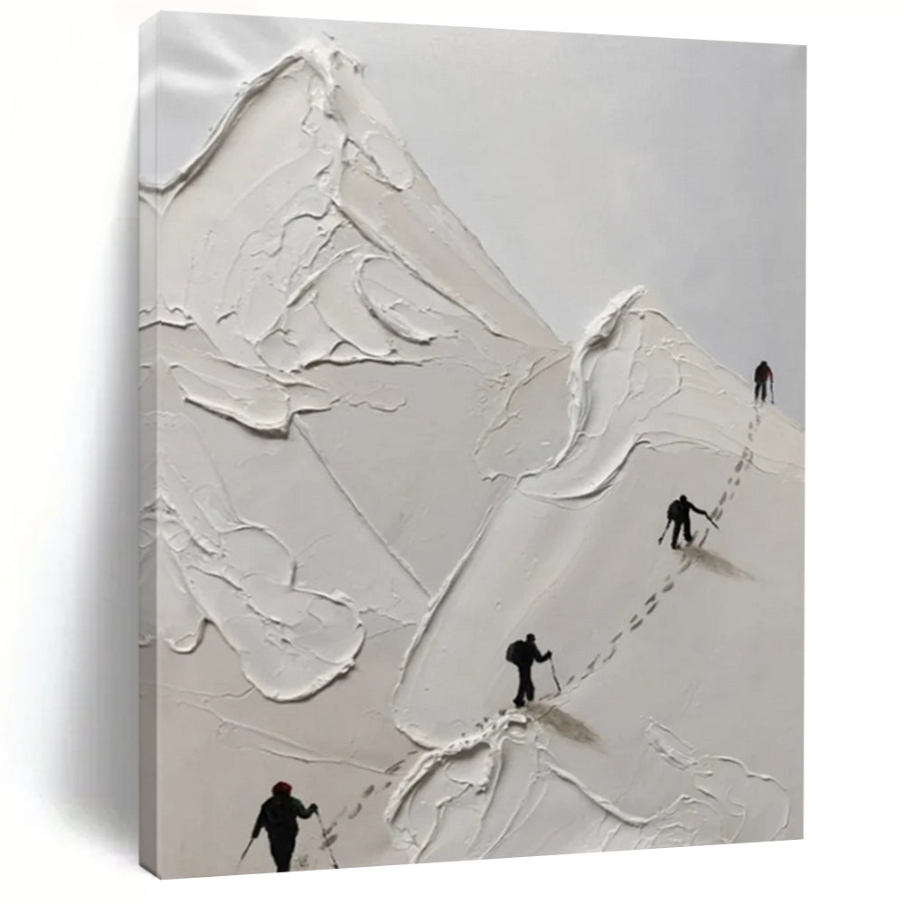 “Textured Mountain Climbers” - Inspirational Figurative Painting On Canvas DS317