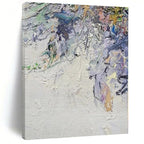 White, Colorful with Thick Textures "Colorful Chaos" Abstract Painting On Canvas PS1349