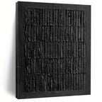 “Pure Black Vertical Strokes” - Minimalist Abstract Painting On Canvas PT2364