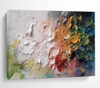 “Textured Floral Duo” - Colorful Abstract Flowers, Palette Knife Flower Painting On Canvas DKS700