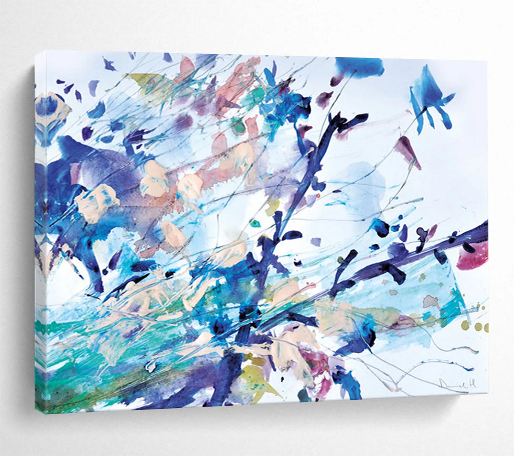 “Colorful Floral Abstract Splash” - Vivid Abstract Painting On Canvas PT147