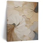 “Beige - Gray Floral Relief” - 3D - Inspired Floral Painting On Canvas PT1383